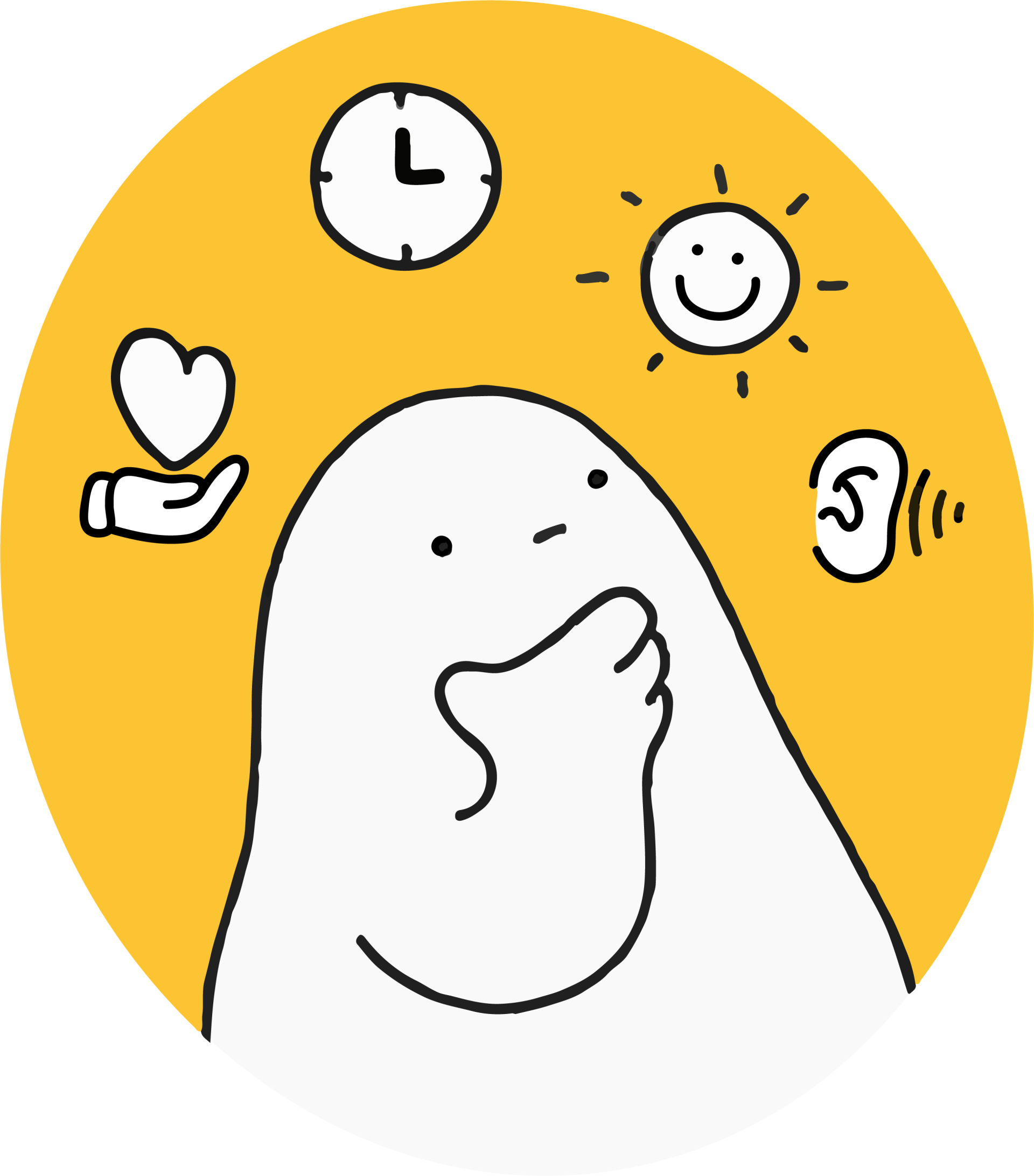 Animation of character smiling