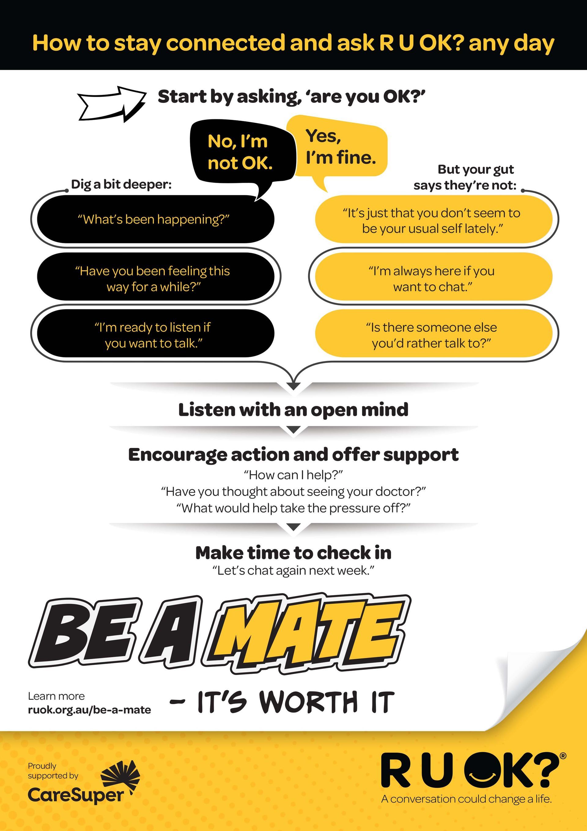 Be a Mate Conversation Starter poster