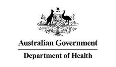 Australian health department logo with website link