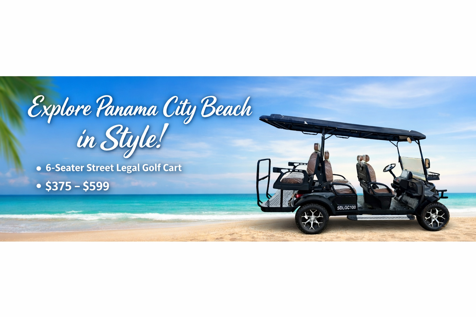 Explore Panama City Beach in Style – 6 Seater Golf Cart Rental
