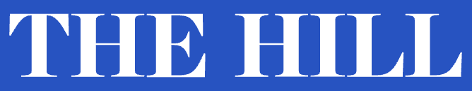 A blue sign that says the hill in white letters