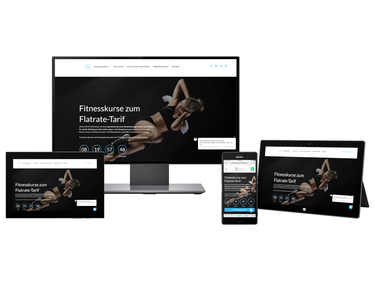 Responsives Design für ein optimales Nutzungserlebnis Demonstration des responsiven Designs einer Webseite auf unterschiedlichen Geräten
