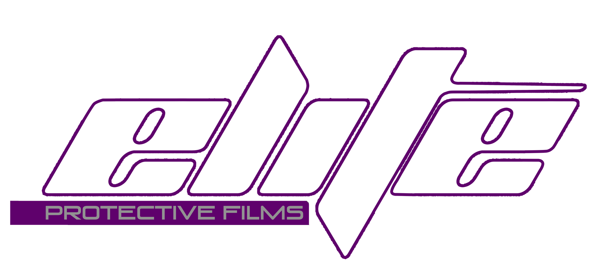 Purple Elite Protective Films logo with stylized italic lettering on a white background