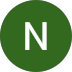 Green circle with a white letter “N” on a white background