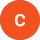 Orange circle with white letter C icon