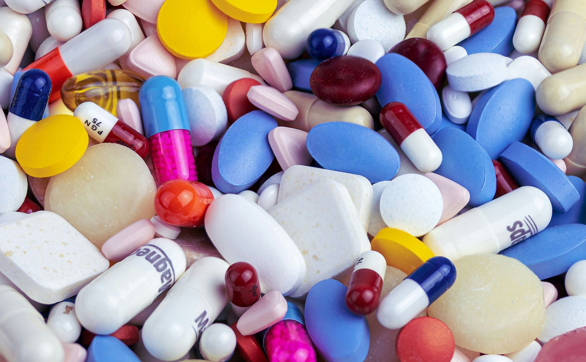 pills on a table