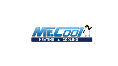 The mr. cool heating and cooling logo has a penguin on it.