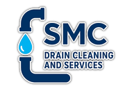 SMC Drain Cleaning and Services logo with blue pipe and water drop