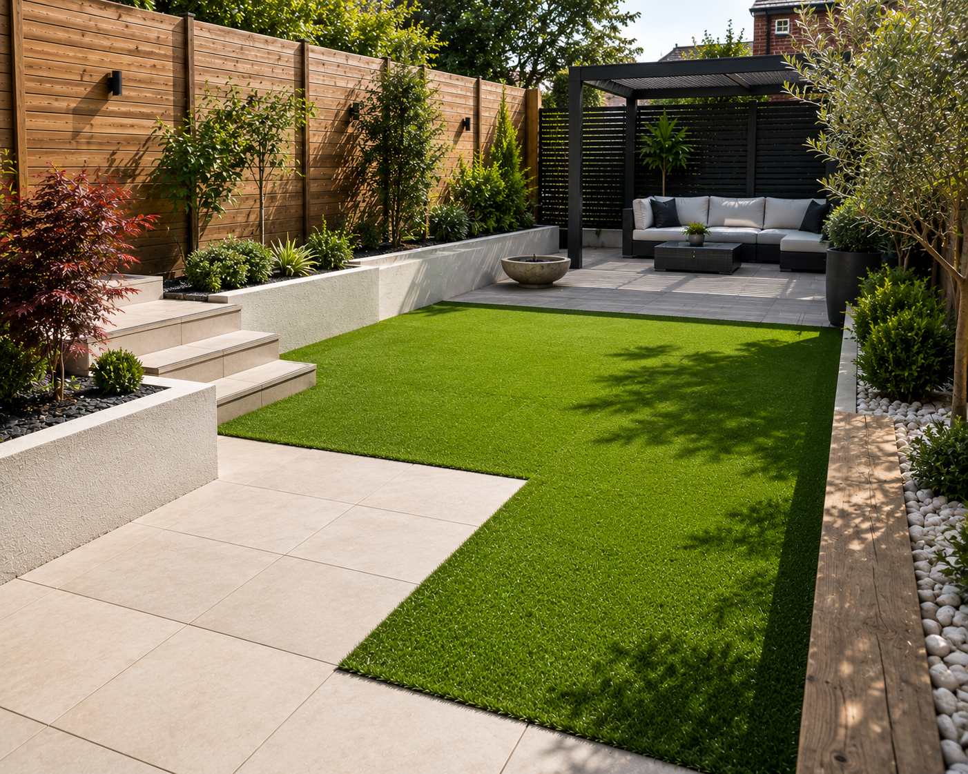 A close up of a lawn with a white curb.