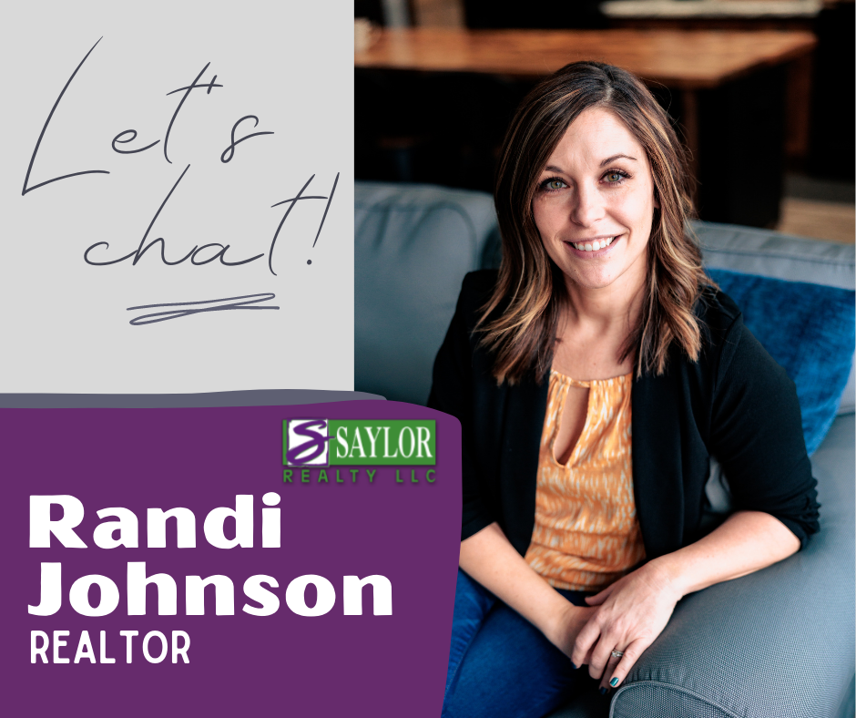 Randi Johnson, Realtor, smiling on couch, with 