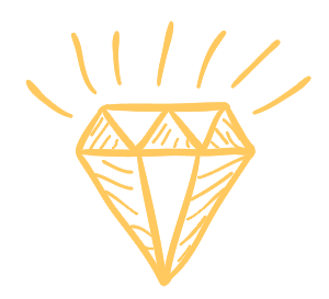 a drawing of a diamond with rays coming out of it .