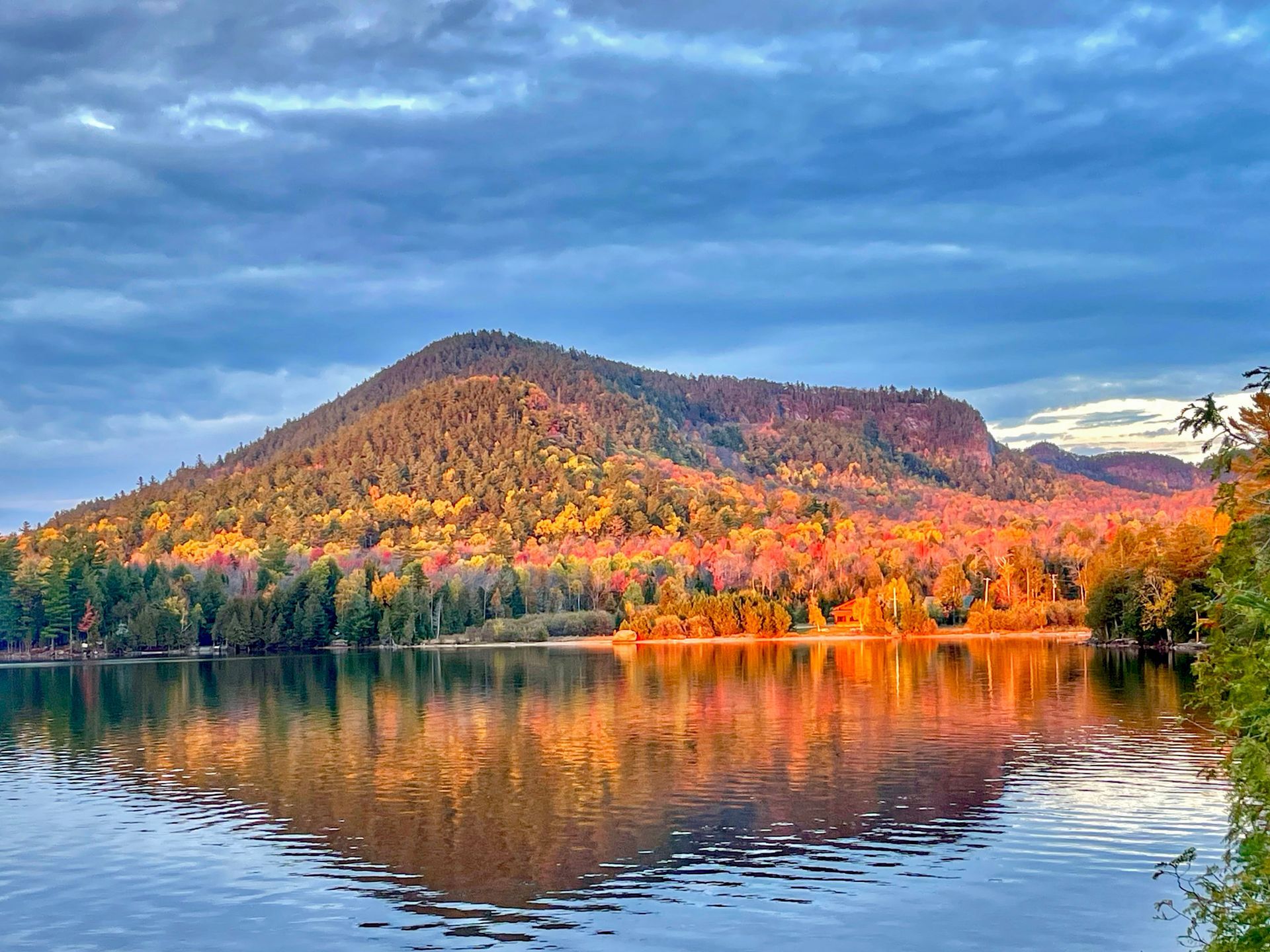 Fall colors on a mountain in New York State's Adirondack Park