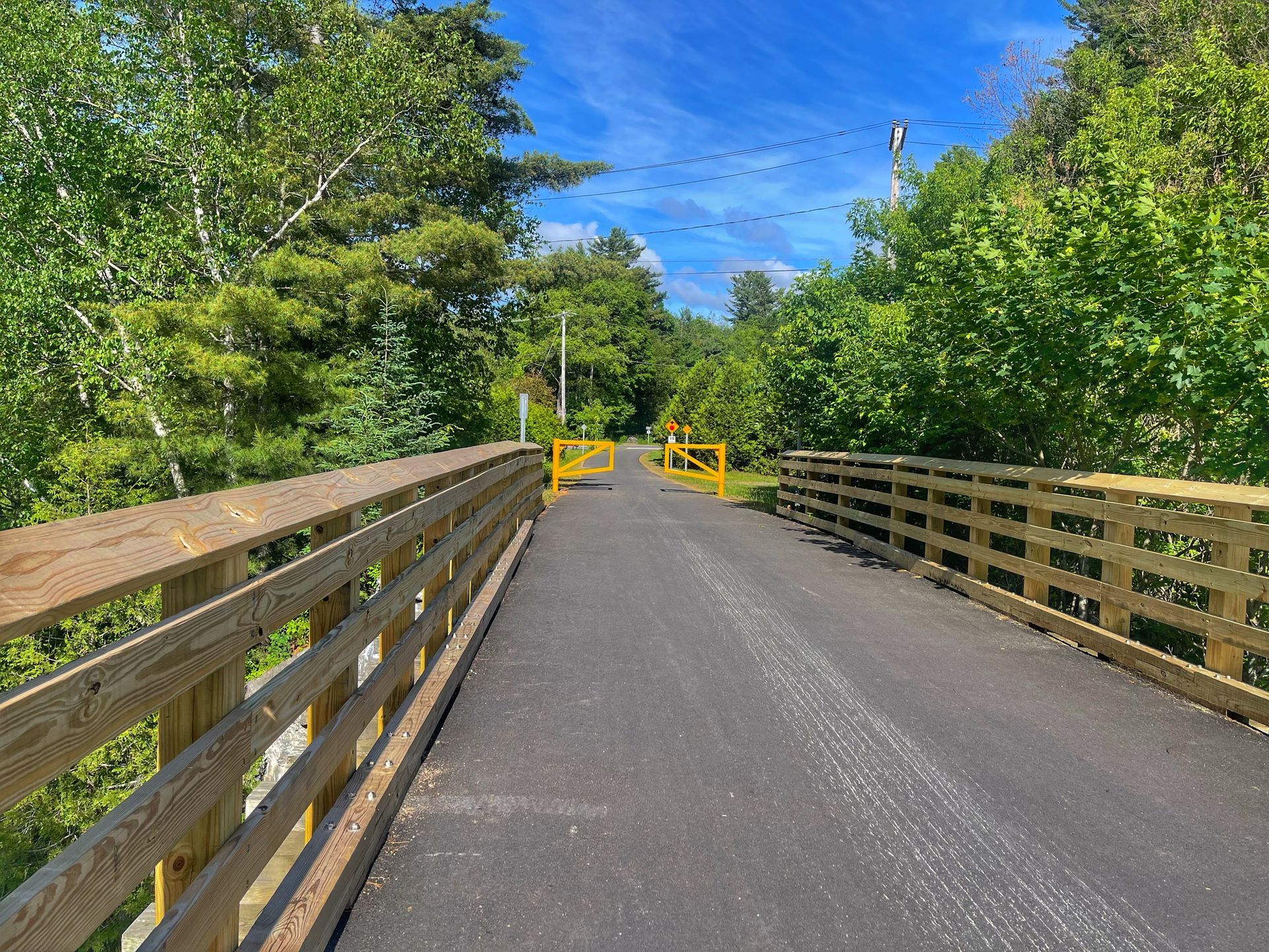 View of Adirondack Rail Trail towards Saranac Lake 