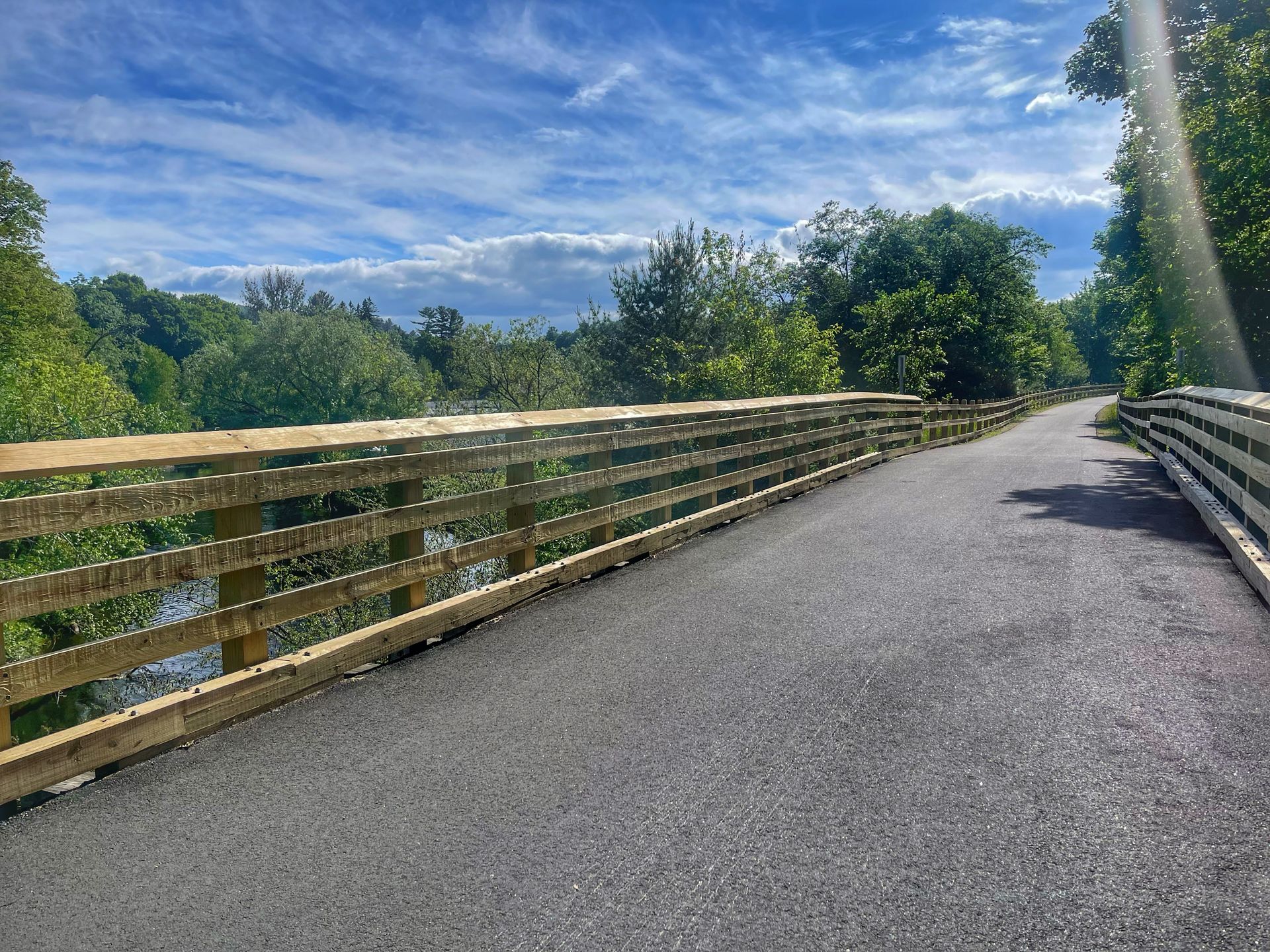 View of mountains along the Adirondack Rail Trail 