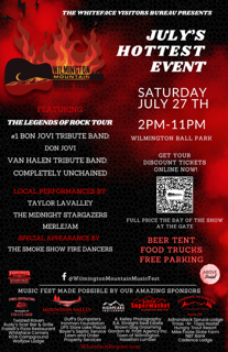 Poster of Wilmington Mountain Music Fest to be held July 27, 2024 at 2 pm