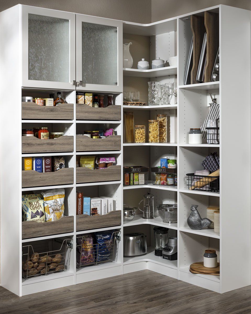 a pantry filled with lots of food and appliances