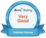 A very good featured attorney badge with a blue ribbon.