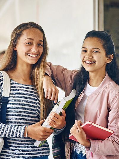girls smiling