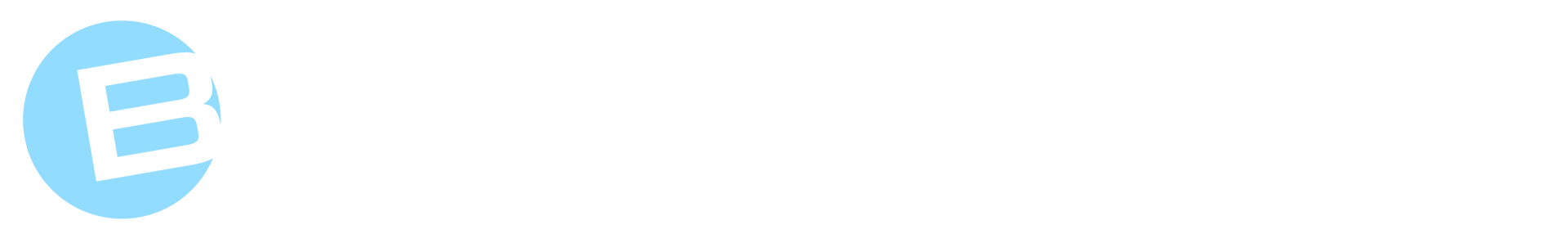 A blue circle with the letter b on it is on a white background.