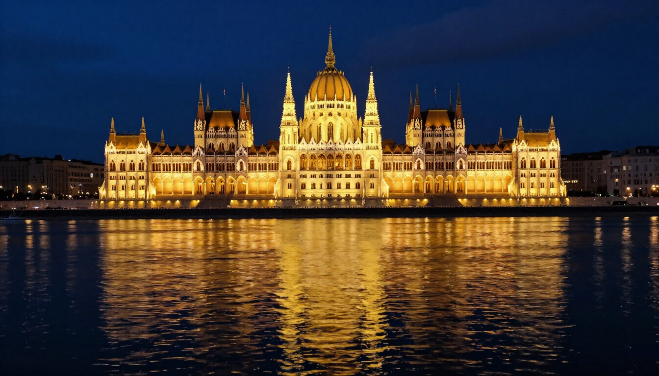 The Hungarian Parliament at night