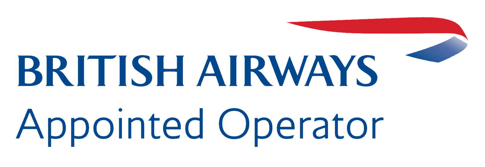 British Airways logo with red and blue swoosh and “Appointed Operator” text