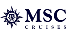 MSC Cruises logo with navy compass emblem and large navy text on white background