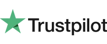 Trustpilot logo with green star icon and black text link to Trustpilot reviews
