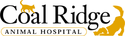 Coal Ridge Animal Hospital logo with black and gold text and animal silhouettes