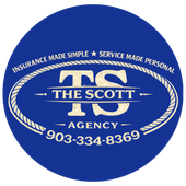 Blue circular logo for