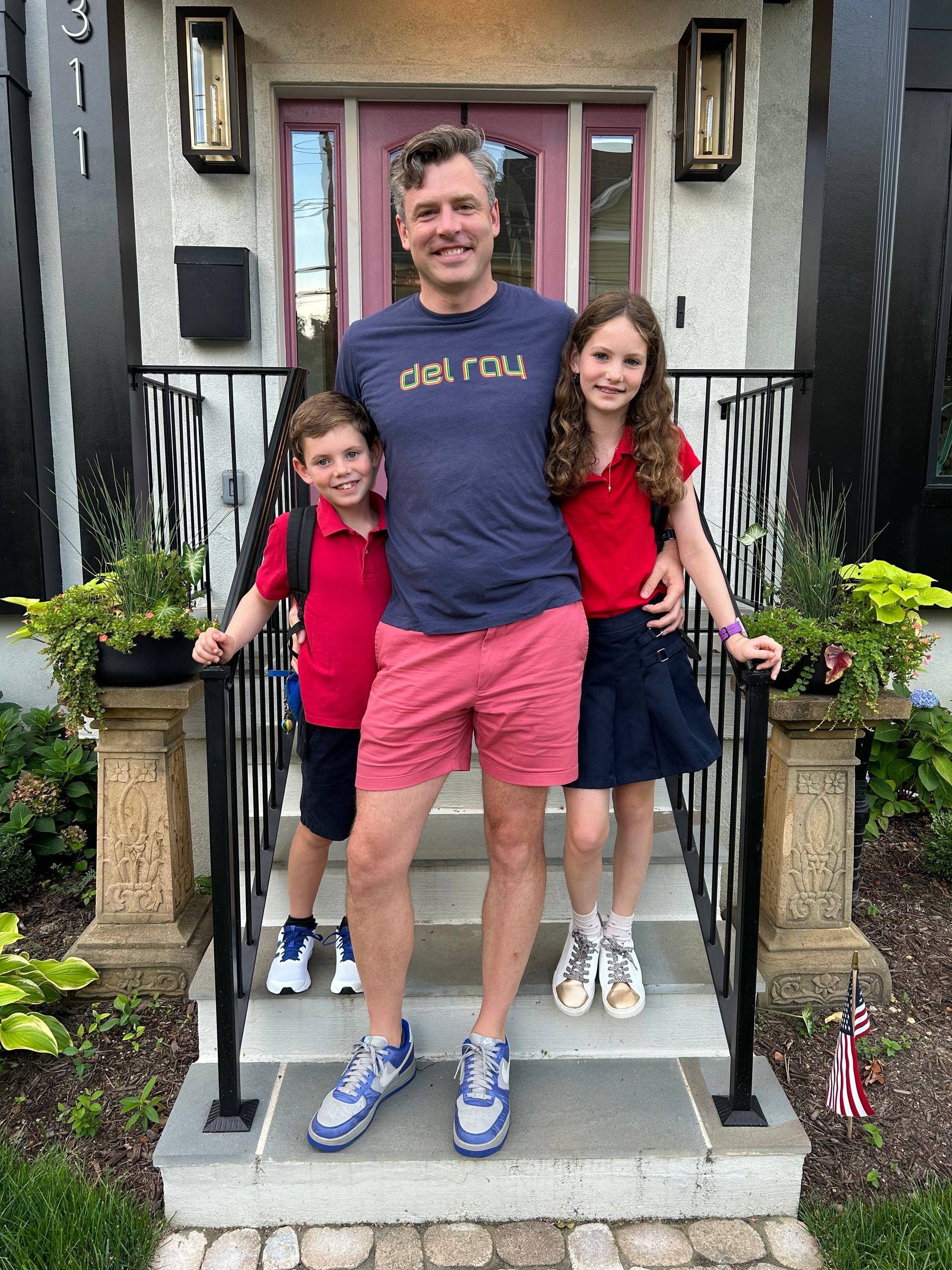 Jesse O'Connell with his two children, Alexandria City Council Candidate