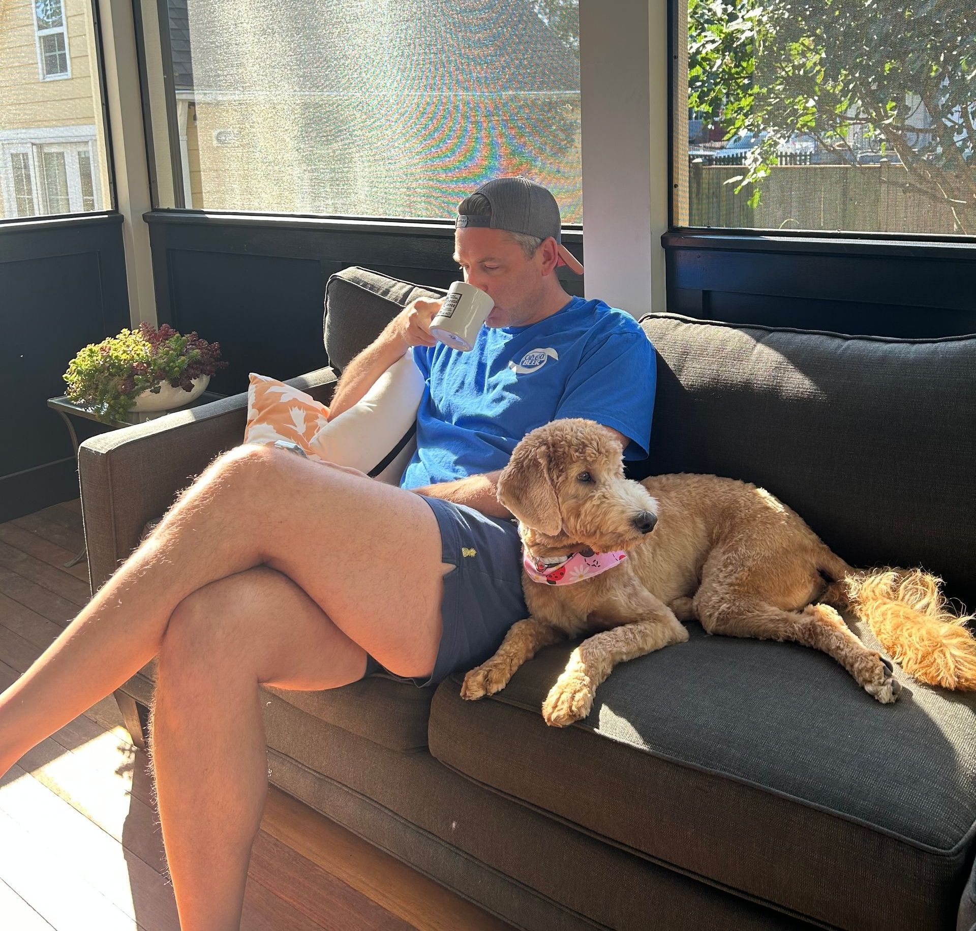 Jesse O'Connell with his dog, Alexandria City Council Candidate