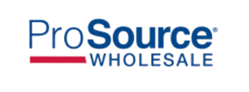 ProSource Wholesale logo with blue text and red underline on white background