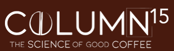 COLUMN 15 logo with the tagline “The Science of Good Coffee” on a brown background