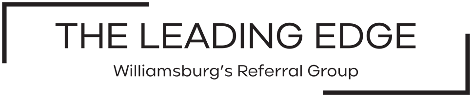 The Leading Edge logo with Williamsburg's Referral Group tagline