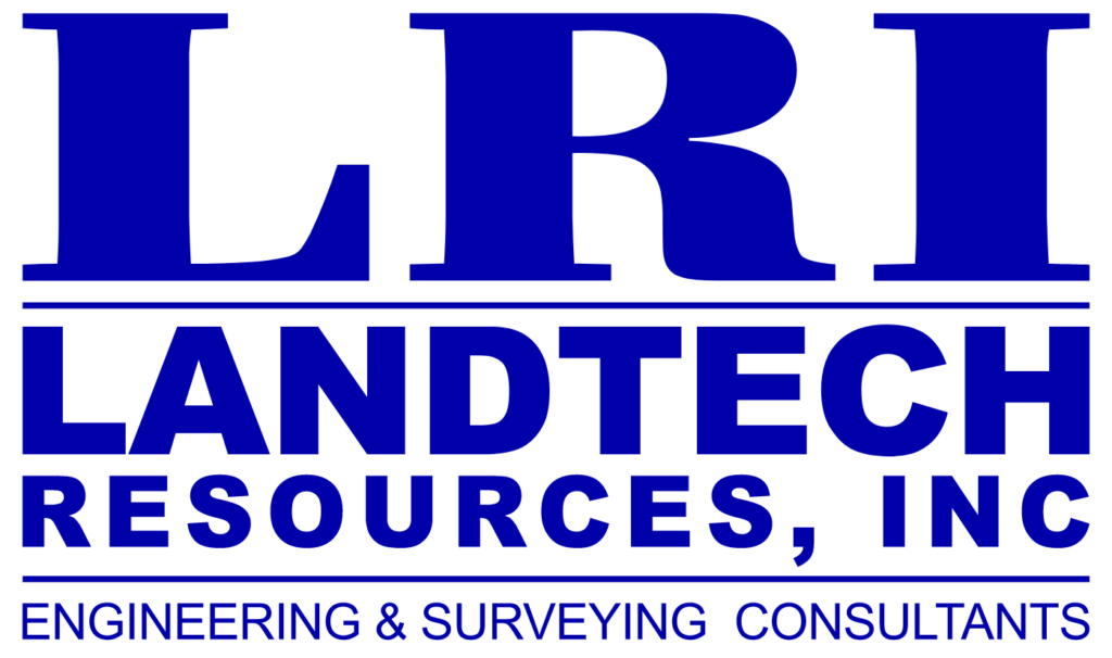 Blue LRI LandTech Resources, Inc. logo with engineering and surveying consultants text