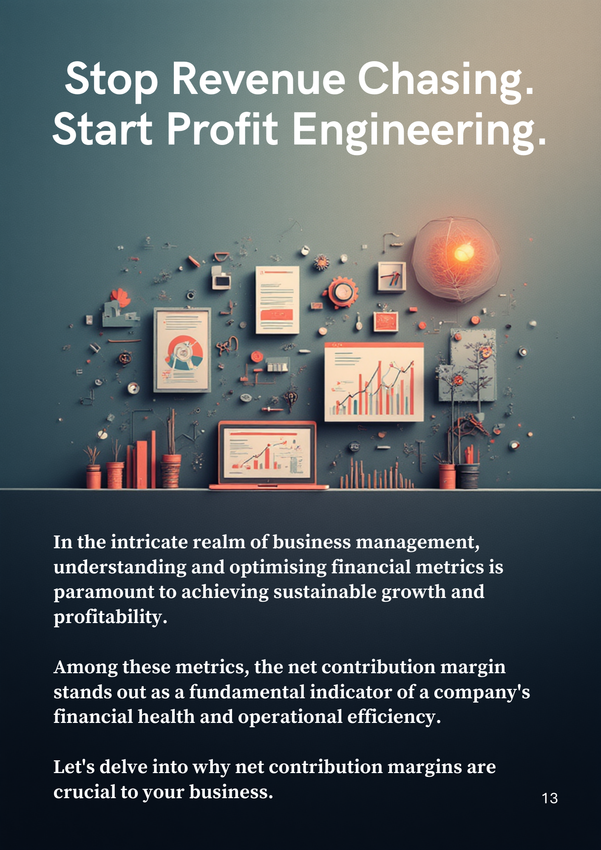 Advertisement: Colourful business charts and graphs on a dark blue background.