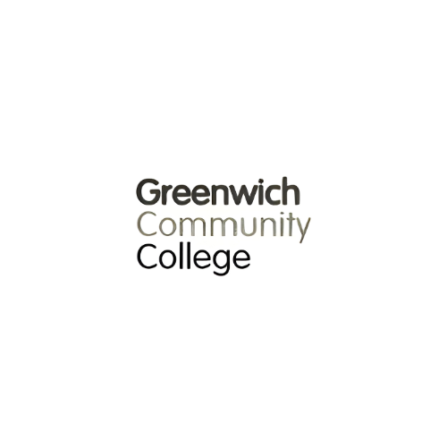 Logo for Greenwich Community College, featuring the words