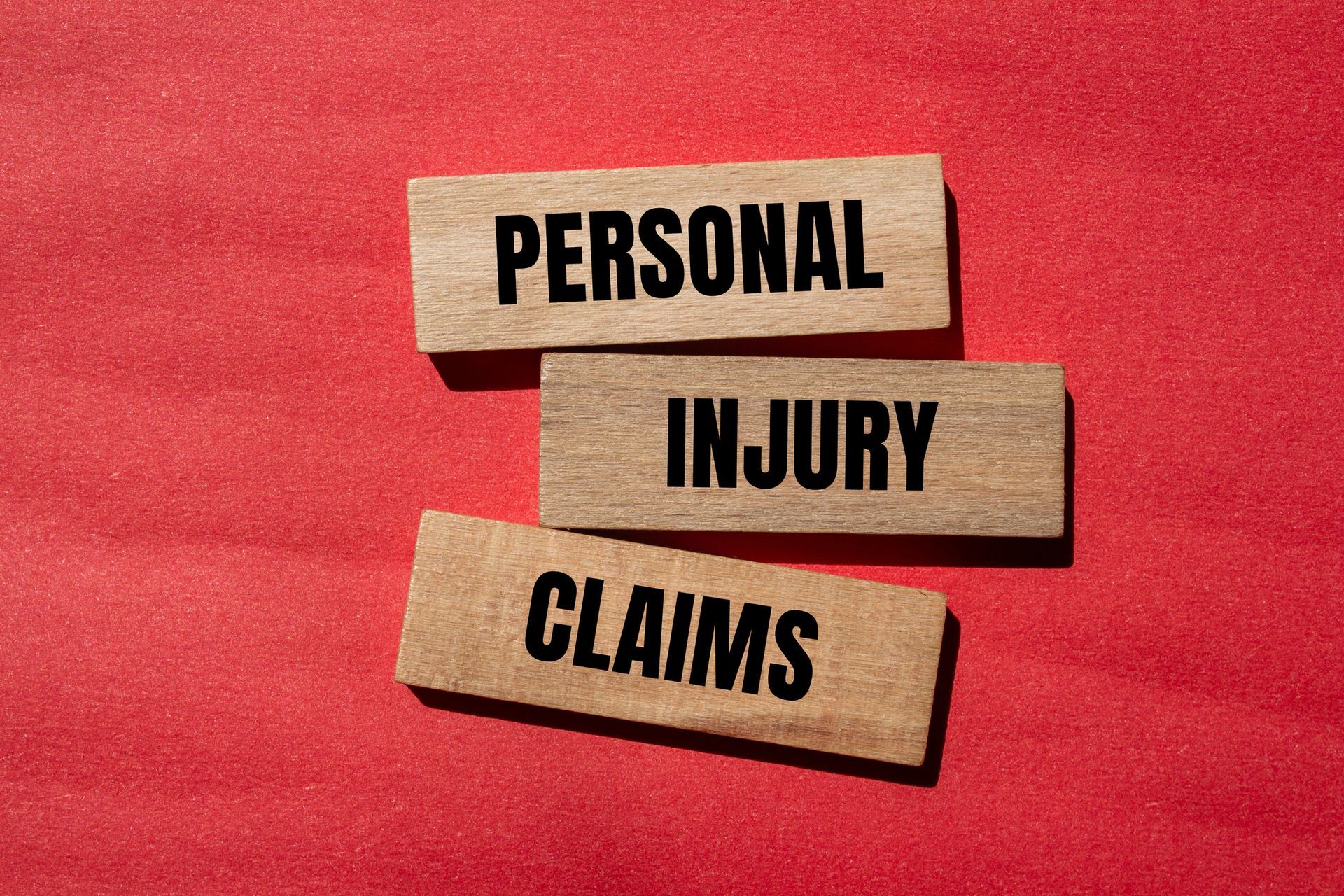 Three wooden blocks with text