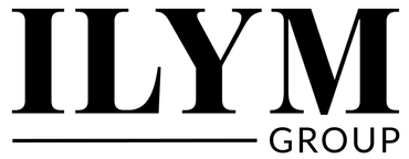 ILYM Group logo in black serif text on a white background