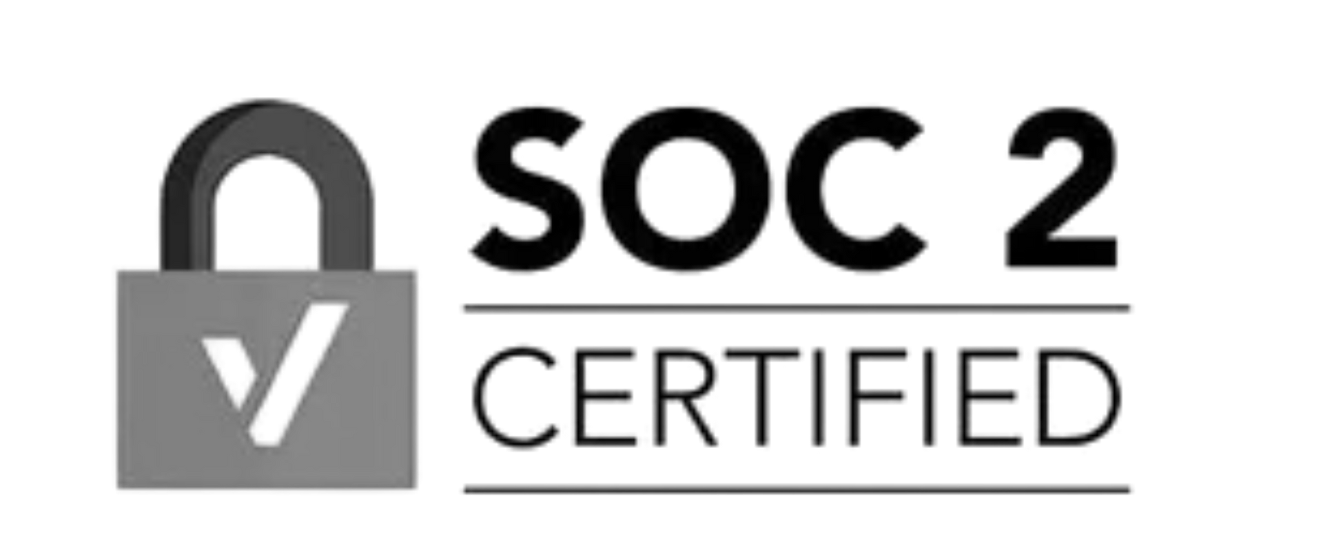 SOC 2 Certified badge with gray lock icon and black text