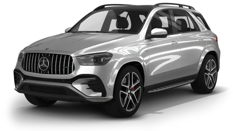 Silver Mercedes-Benz SUV on a white background, shown from the front-left side.