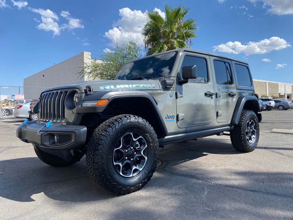 a jeep outside the parking lot