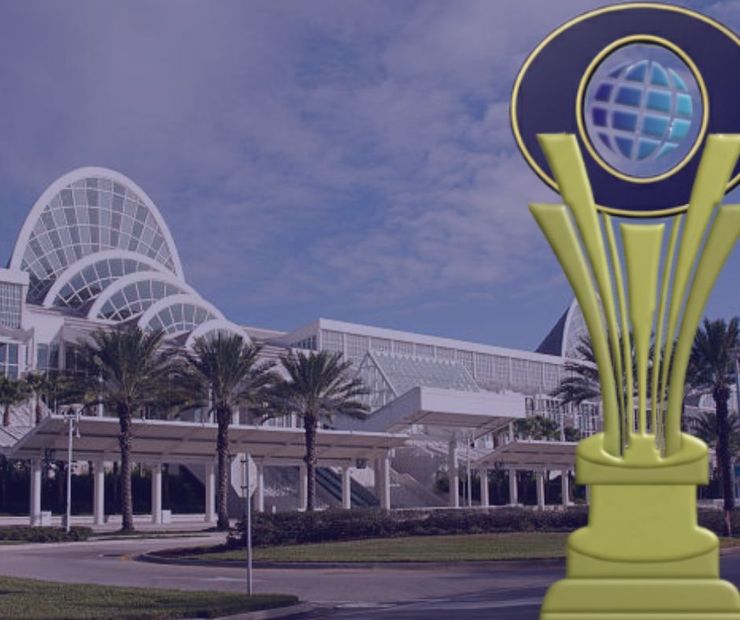 Orlando Convention Center with award.