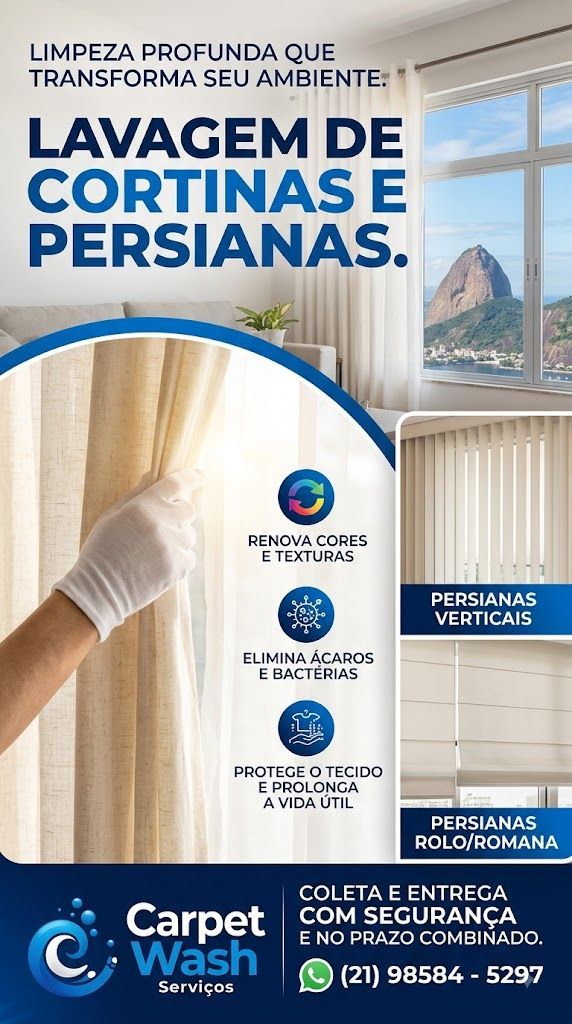 Lavagem de Cortina e persiana