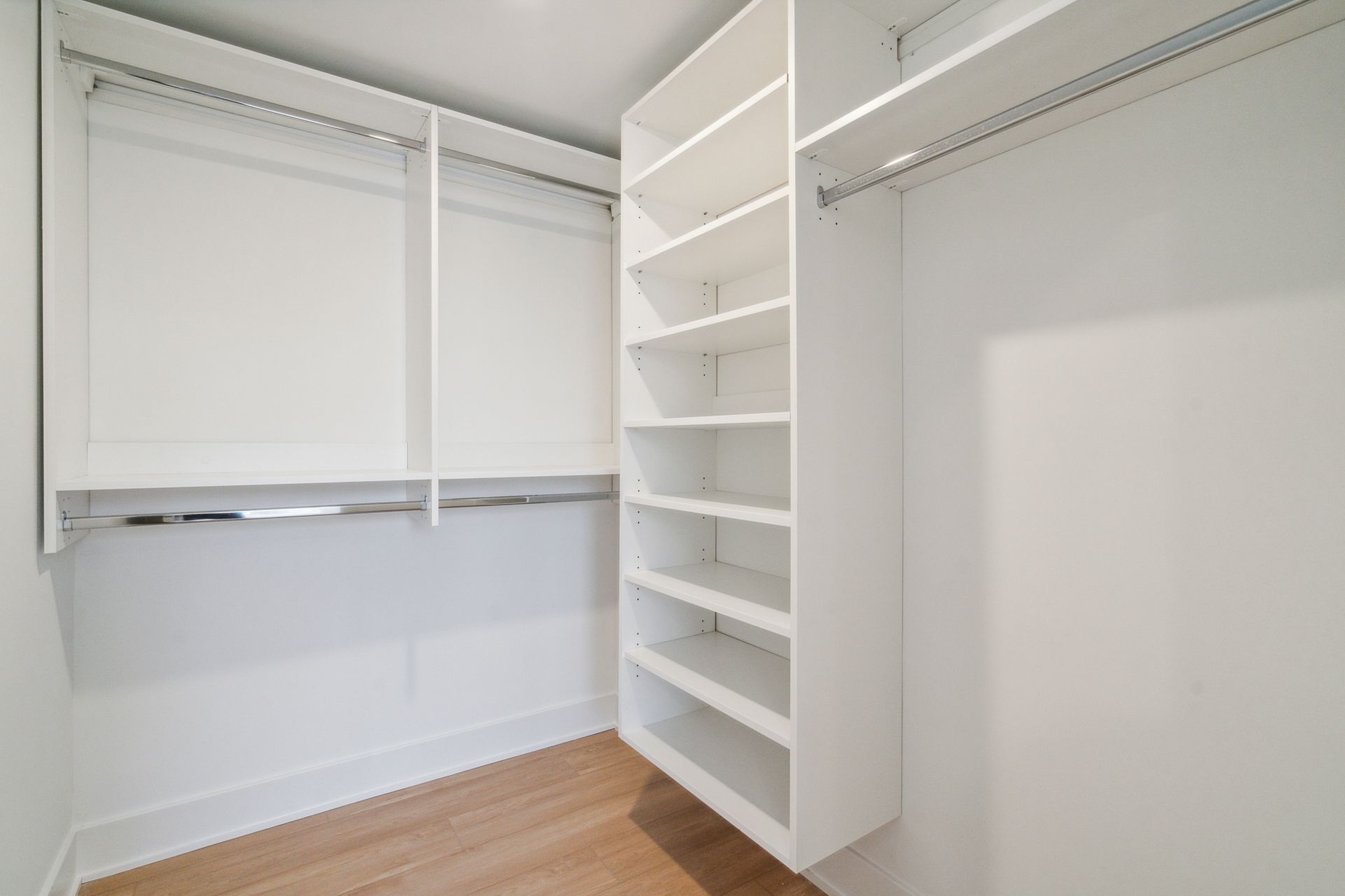 Walk in closet with shelving at 881 N 40th St Philadelphia Apartment