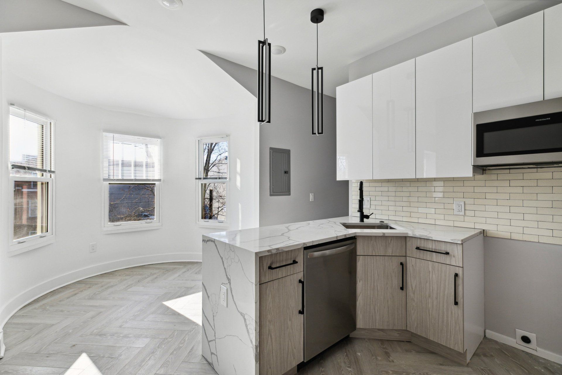 Modern kitchen with wood cabinets and stainless appliances at 815 N 41st St West Philadelphia