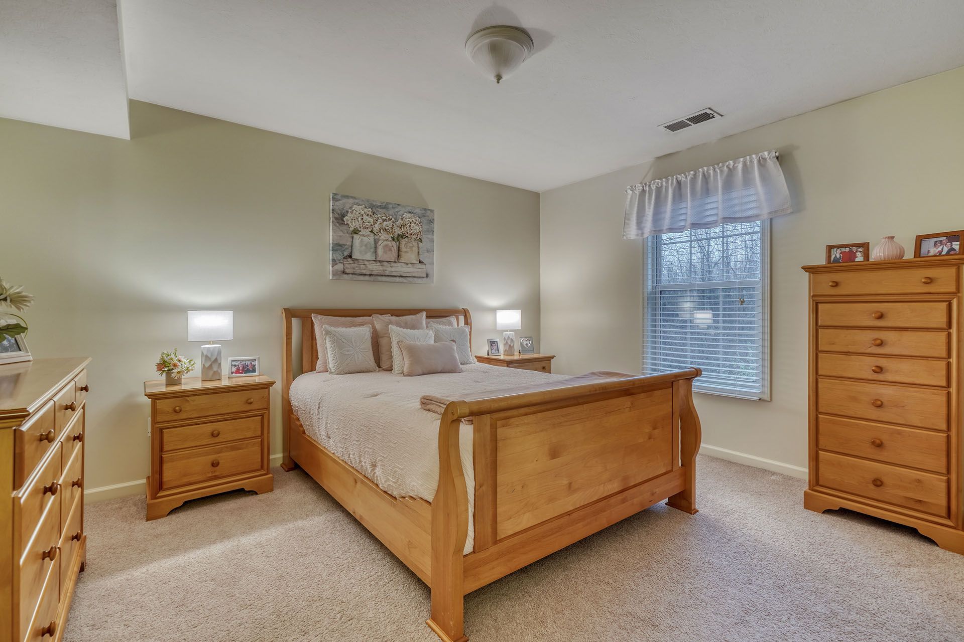 staged master bedroom
