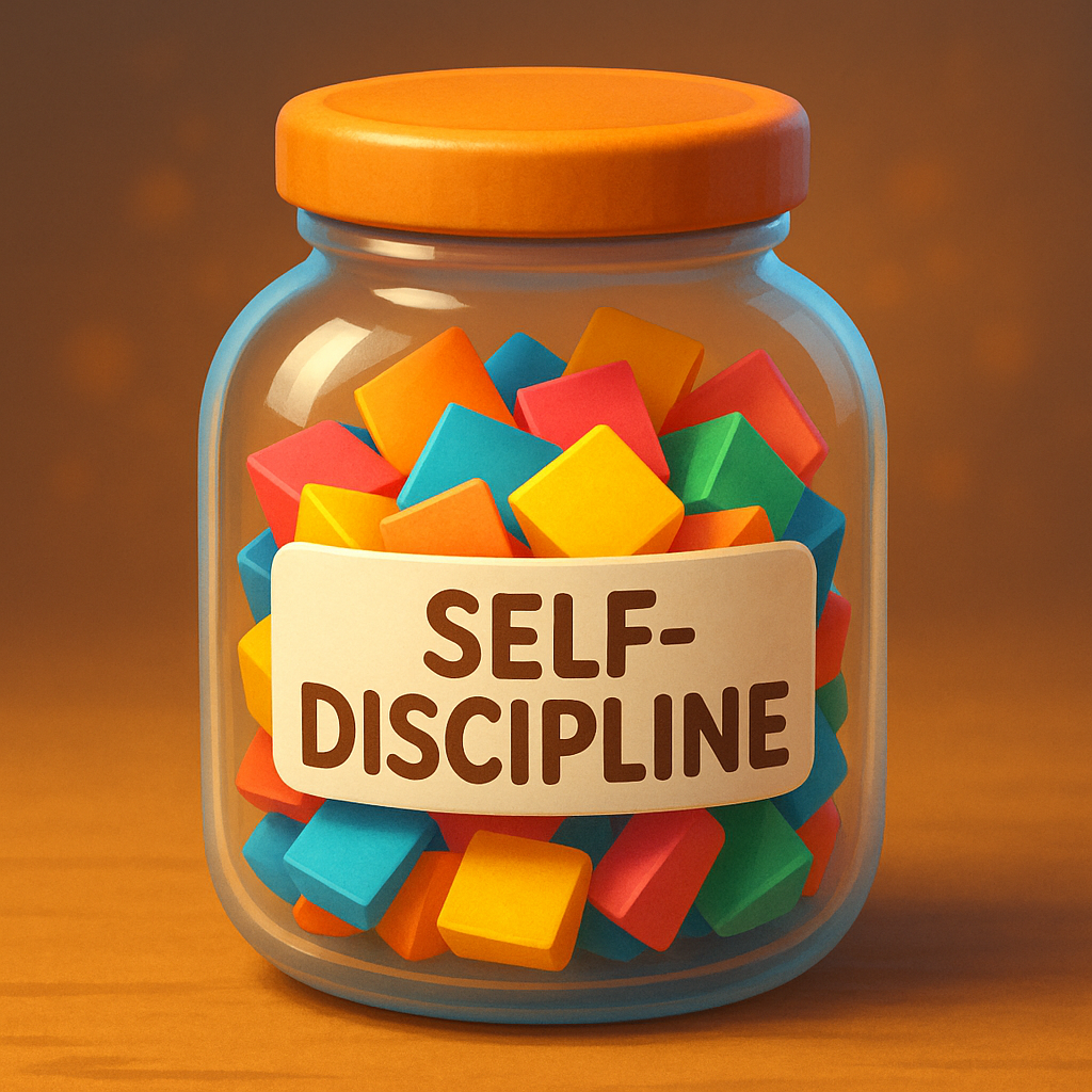Self Discipline Jar Game for kids, a TinyTales Land character trait activity for ages 3 to 10.