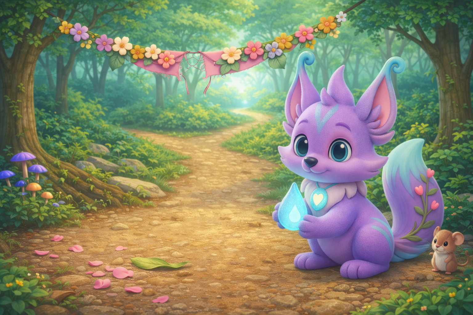 Illustration for Willowdrop and the Petal Gate Promise, a TinyTales Land story about forgiveness