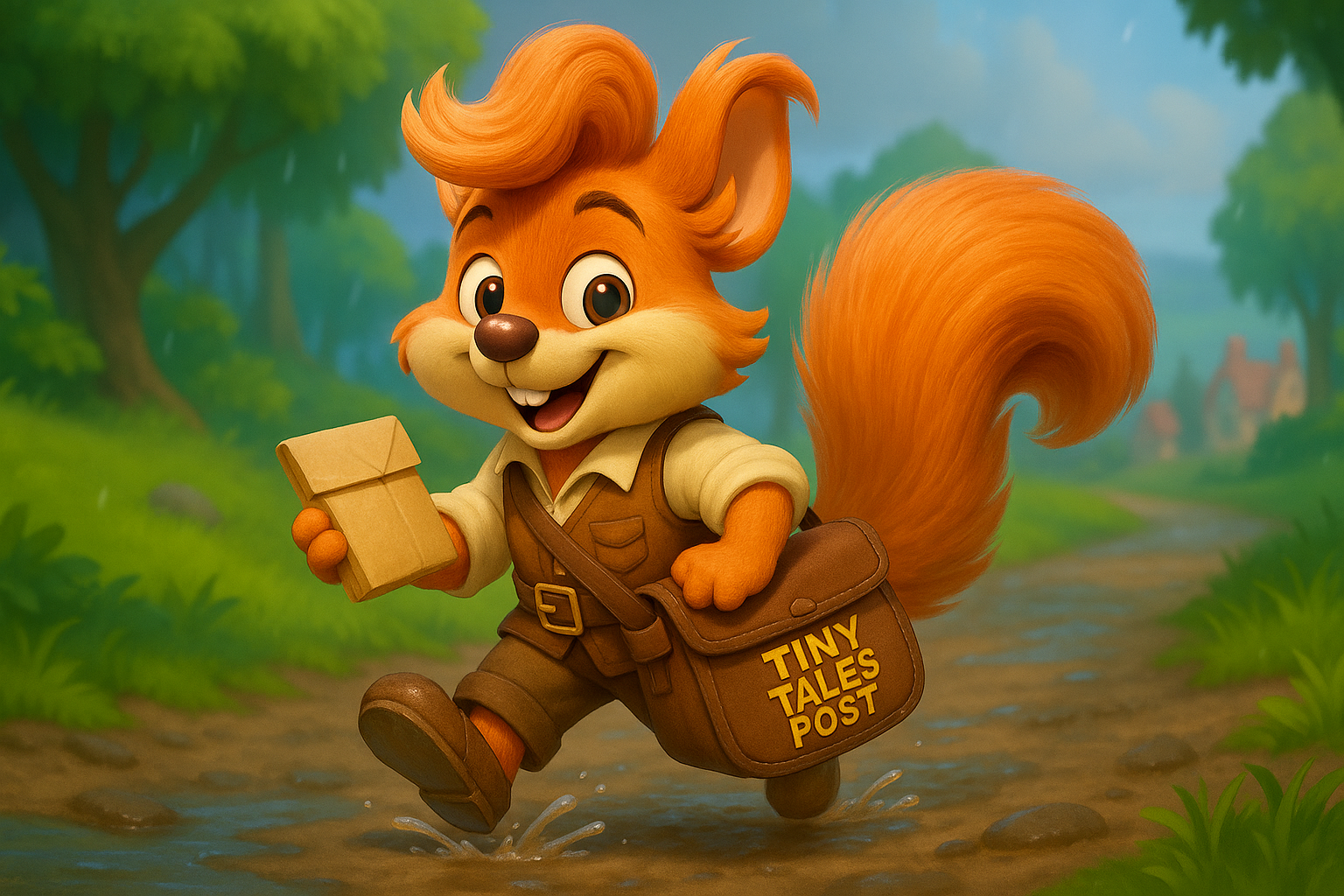 Illustration for Scooter Delivers on Time, a TinyTales Land story about responsibility